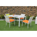 Weather Resistant Poly Rattan Stackable Coffee Dining Set